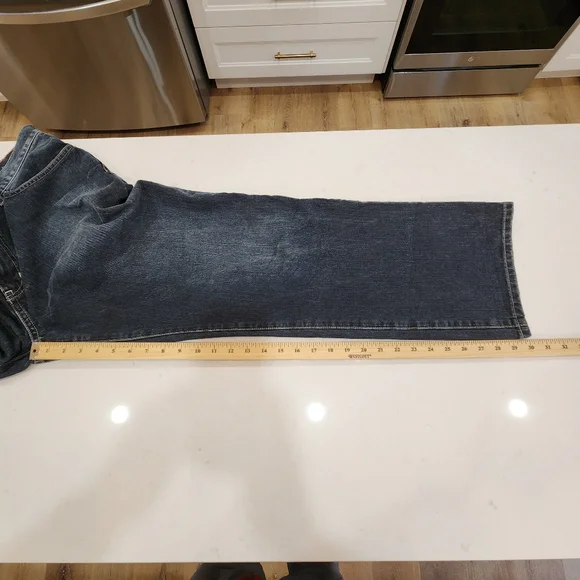 Eddie Bauer Jeans Men's 36x30 Blue Dark Wash Relaxed Fit Vintage Y2K Bootcut - Picture 13 of 14